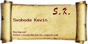 Svoboda Kevin névjegykártya